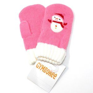NWT Gymboree 12-24M mittens Cozy Cutie pink snowman